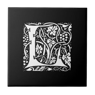 Vintage Monogramm L Art Nouveau Fliese