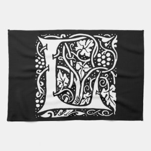 Vintage Monogramm L Art Nouveau Geschirrtuch
