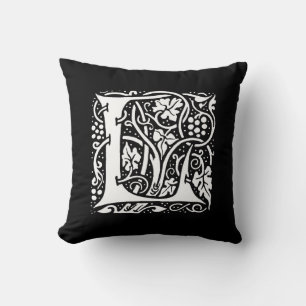 Vintage Monogramm L Art Nouveau Kissen