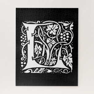 Vintage Monogramm L Art Nouveau Puzzle
