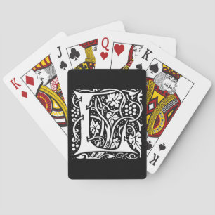 Vintage Monogramm L Art Nouveau Spielkarten