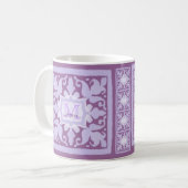 Vintage Monogramm (Lila) Kaffeetasse (Vorderseite Links)