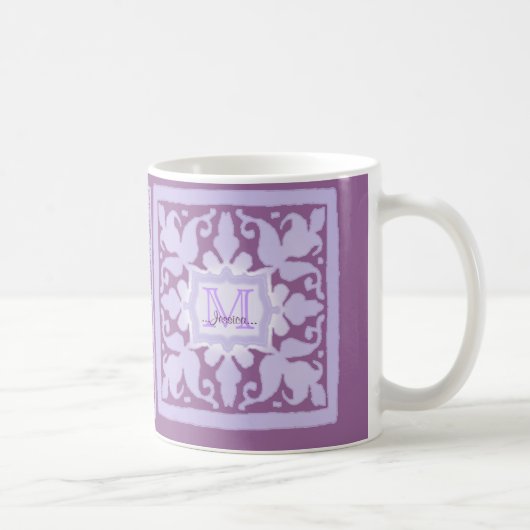 Vintage Monogramm (Lila) Kaffeetasse (Rechts)