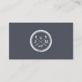 Vintage-Monogramm-Logo | Golfprofi oder -lehrer Visitenkarte (Vorderseite)