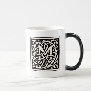 Vintage Monogramm M Art Nouveau Buchstabe Verwandlungstasse