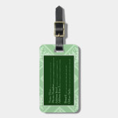 Vintage Monogramm (Minze grün) Gepäckanhänger (Vorderseite vertikal)