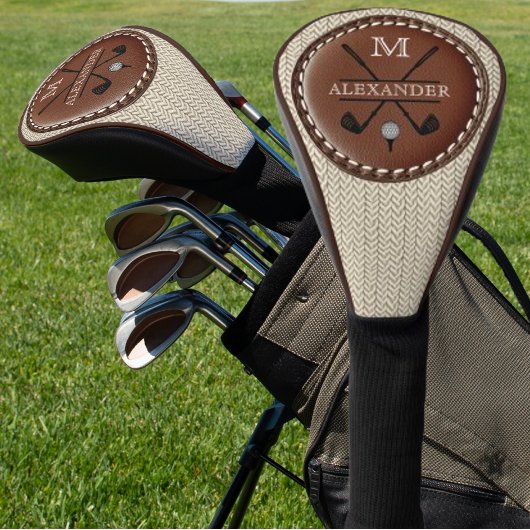 Vintage-Monogramm-Name- Logo Golf Headcover