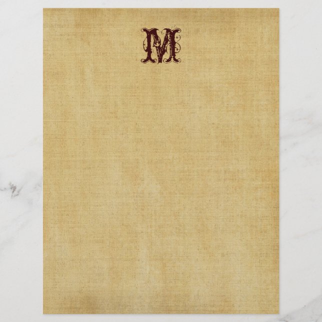 Vintage-Monogramm-Pergamentpapier (Vorderseite)