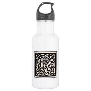 Vintage Monogramm R Art Nouveau Edelstahlflasche