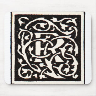 Vintage Monogramm R Art Nouveau Mousepad