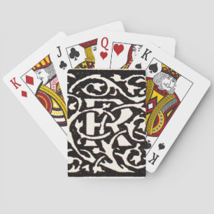 Vintage Monogramm R Art Nouveau Spielkarten