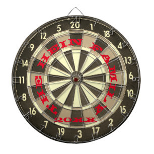 Vintage Monogramm Rot & Schwarz Dartboard Dartscheibe
