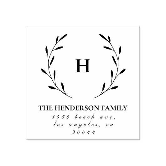 Vintage Monogramm-Rücksendeadresse Gummistempel (Prägung)