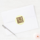 Vintage Monogramm Runder Aufkleber (Umschlag)