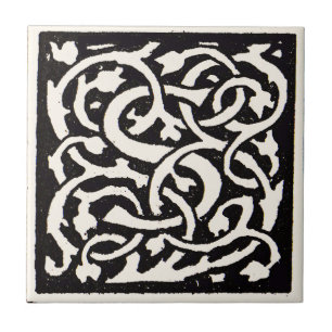 Vintage-Monogramm S Art Nouveau Buchstabe Fliese
