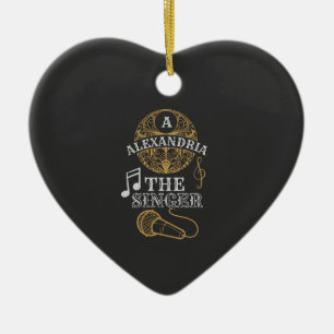Vintage-Monogramm Sänger lustige Musik Mikrophon Keramik Ornament