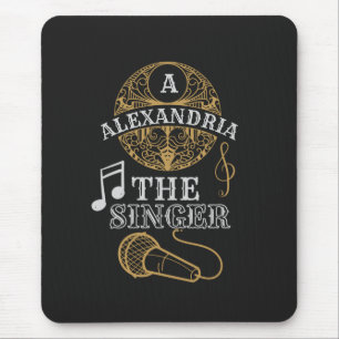 Vintage-Monogramm Sänger lustige Musik Mikrophon Mousepad