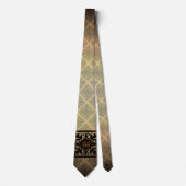 Vintage Monogramm (Schokolade) Krawatte (Vorderseite)