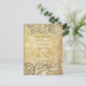 Vintage, monogramm silberne Wirbel/lila Ankündigungspostkarte (Stehend Vorderseite)