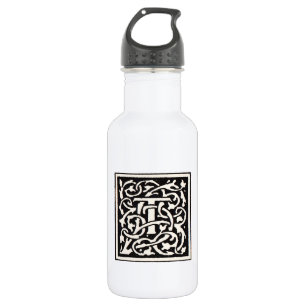 Vintage Monogramm T Art Nouveau Buchstabe Trinkflasche