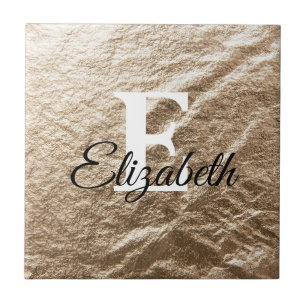 Vintage-Monogramm-Typografie goldenes zerknitterte Fliese
