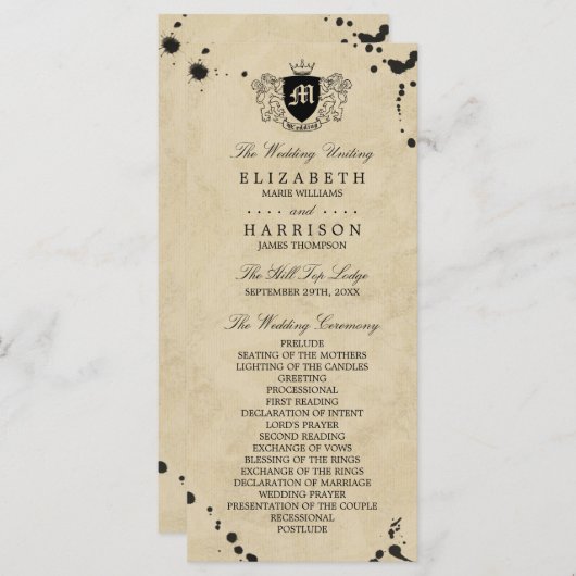 Vintage Monogramm- und Tintenfesthülle Programm (Vorne/Hinten)