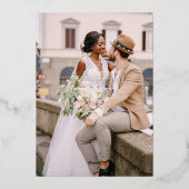 Vintage Monogramm | Verziert Boho Wedding Folieneinladung (Rückseite)