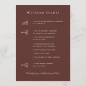 Vintage Monogramm | Verziert Boho Wedding Welcome Programm (Rückseite)