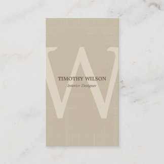 Vintage Monogramm-Visitenkarten - Khaki Visitenkarte