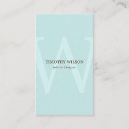 Vintage Monogramm-Visitenkarten - Light Blue Visitenkarte