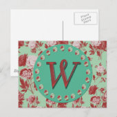 Vintage Monogramm W Postkarte (Vorne/Hinten)