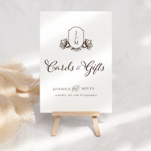 Vintage Monogramm-Wappenkarten & Geschenke Schild