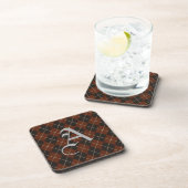  Vintage Monogrammed Argyle Coasters  Getränkeuntersetzer (Rechte Seite)