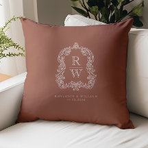 Vintage-Monogrammwappen-Namen Terrakotta-Hochzeit