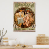 Vintage Monopole, Reims Champagne Werbekunst Poster (Küche)