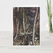 Vintage Monster in einem BaumHalloween Karte (Vorderseite)