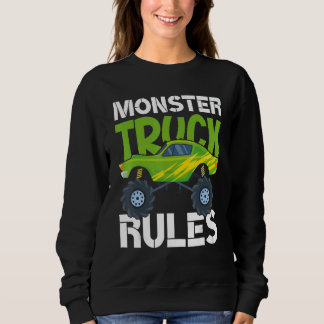 Vintage Monster Truck Rules Cool Engines Truck 1 Sweatshirt