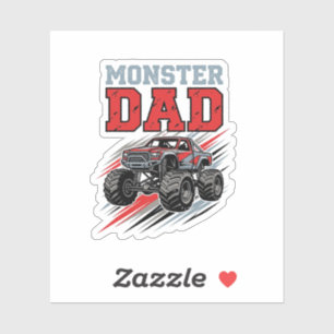 Vintage-Monster-Truck-Shirt-Design für Monster-Dad Aufkleber