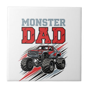Vintage-Monster-Truck-Shirt-Design für Monster-Dad Fliese