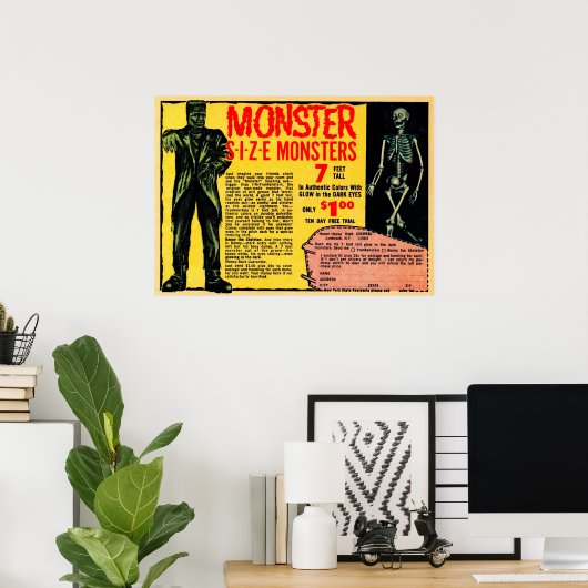 Vintage Monster-Werbung Poster (Heimbüro)