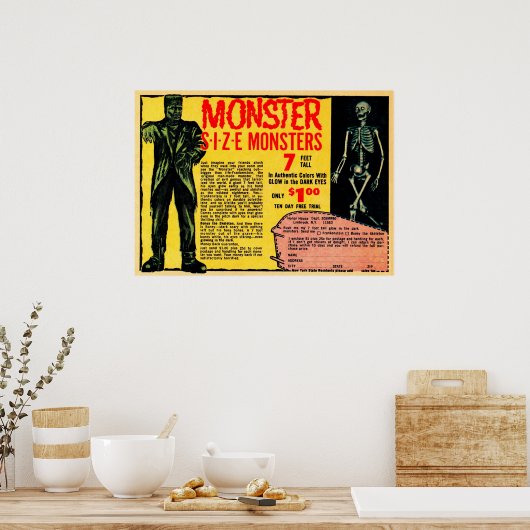 Vintage Monster-Werbung Poster (Küche)