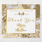 Vintage monstera Gilded Gold Wedding Schaumweinetikett (Einzelnes Label)
