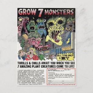 Vintage Monsters Mail Order-Anzeige Postkarte