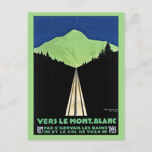 Vintage Mont-Blanc-Bahn-Reise-Werbung Postkarte