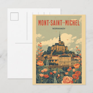 Vintage Mont-Saint-Michel Frankreich Normandie Ges Postkarte