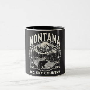 Vintage Montana Big Sky Country Zweifarbige Tasse