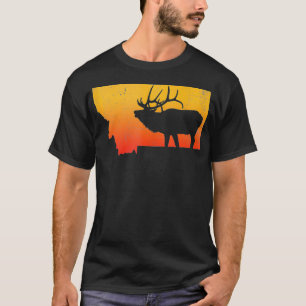Vintage-Montana-Elch-Retro-Outdoor-Jagd-Grafik T-Shirt