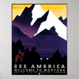 Vintage Montana-Plakat-Wiedergabe Poster