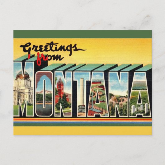 Vintage Montana Postcard Postkarte (Vorderseite)