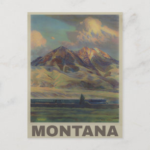 Vintage Montana-Reise Postkarte